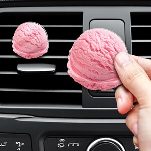 Personalized Ice Cream Acrylic Car Vent Clip, Choose Your Design Style, Strawberry Vanilla Mint Chocolate Matcha Car Accessory