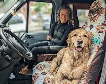 Coprisedile impermeabile Vanlife per camper, furgoni, protezione universale per seggiolino auto per cani.