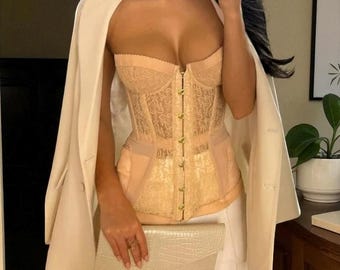 Top de corsé de encaje negro / Camiseta sin tirantes de verano que cubre el busto