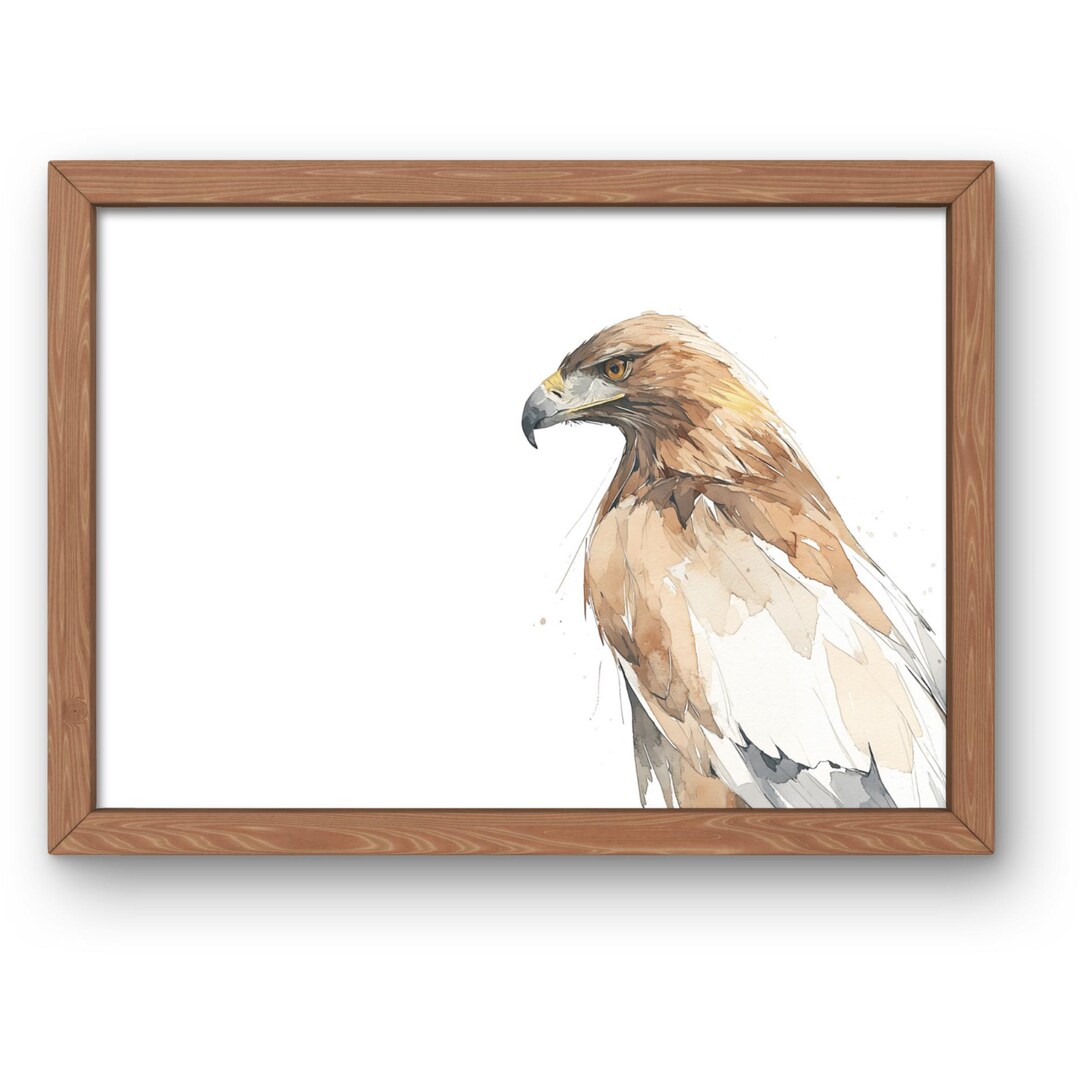 Watercolor Golden Eagle Print | Minimalist Bird Wall Art (digital ...