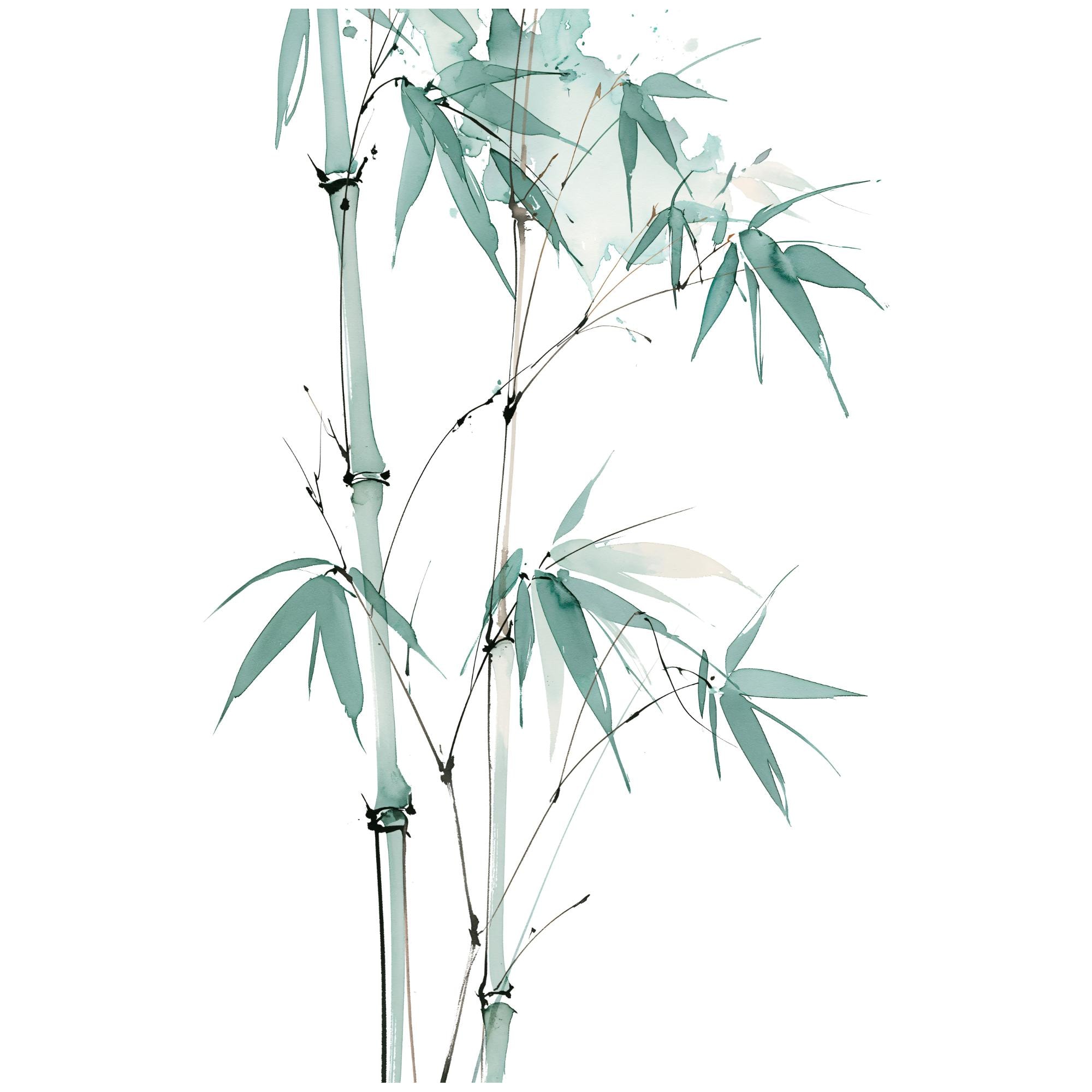 Bamboo Watercolor Print | Sage Green Zen Wall Art | Minimalist Botanical Printable | Instant Download