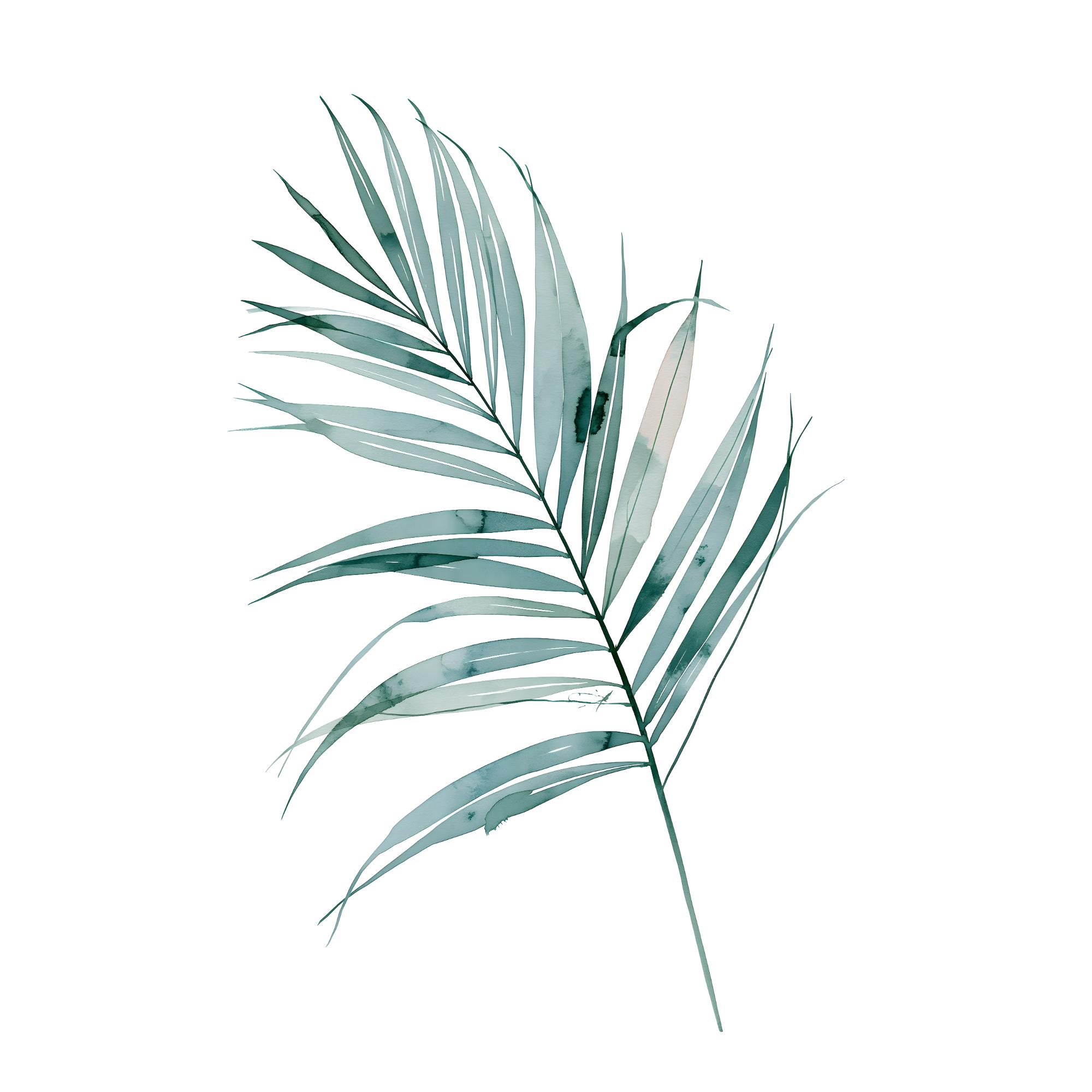 Palm Leaf Print | Tropical Watercolor Wall Art | Coastal Beach House Decor | Instant Download