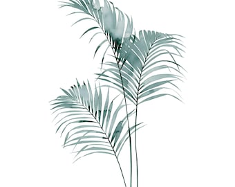 Areca Palm Watercolor Print | Sage Green Tropical Leaf Wall Art (Digital Download)