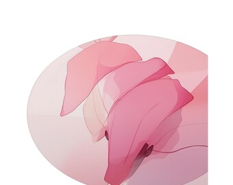Maguro Nigiri Watercolor Print | Pink Sushi Art (Digital Download)