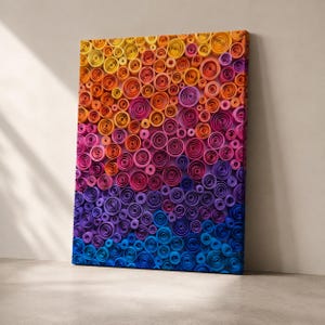 Abstract Spiral Canvas Wall Art, Colorful Modern Decor, Vertical Canvas Print, Contemporary Statement Artwork, Rainbow Gradient Wall Decor