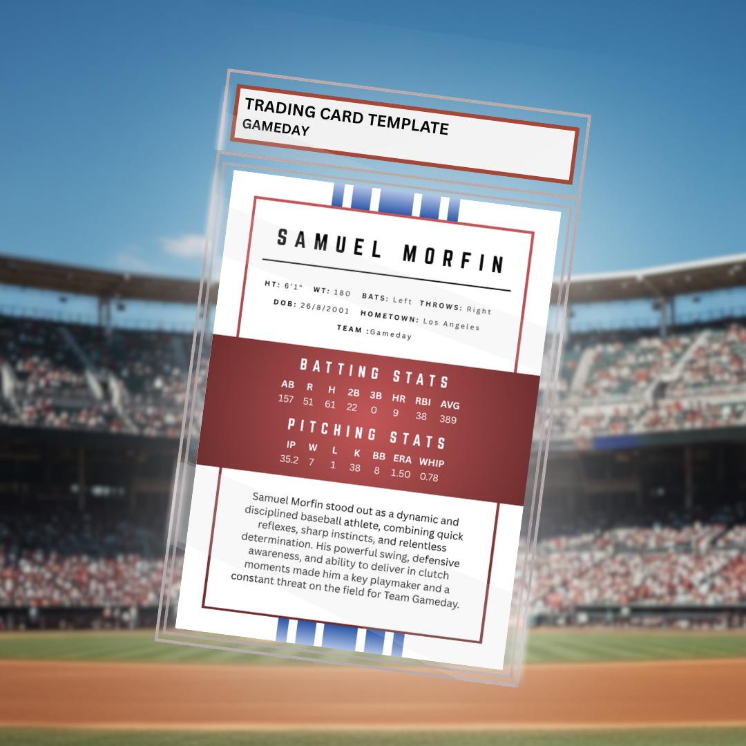 Custom Baseball Card Template, Editable Sports Trading Card (canva) - Etsy