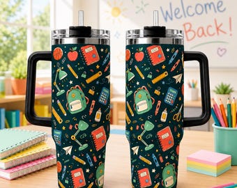 Bicchiere termico per il ritorno a scuola, tazza da viaggio per insegnanti, bicchiere termico per materiale scolastico, tazza da caffè per la classe, regalo per studenti