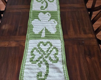 Too-Ra-Loo-Ra Mosaic Crochet Pattern, Shamrock Celtic Design, St. Patrick's Day