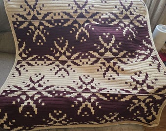 Snowflake Serenade- Overlay Mosaic Crochet Afghan Pattern