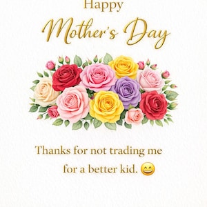 Floral Mother's Day Card, Daisy Mom Greeting, Instant Download (Digital Gift) image 5