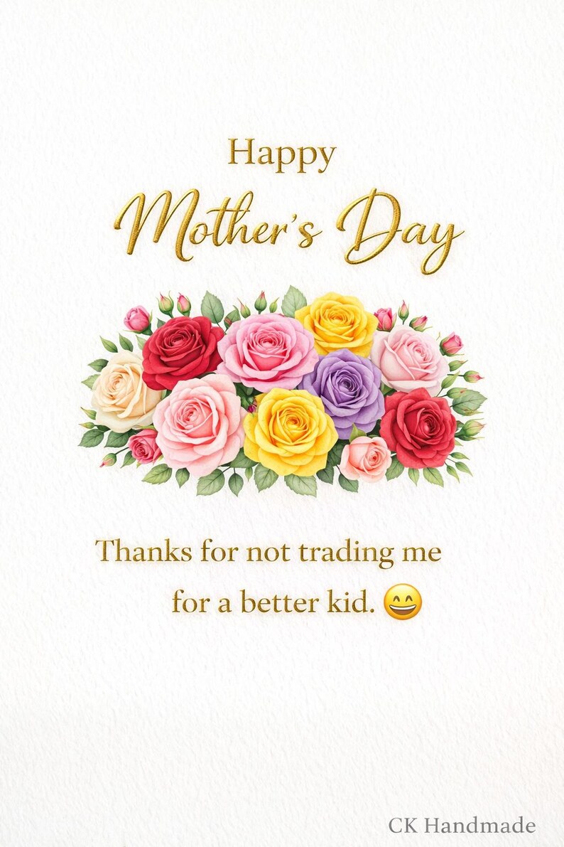 Floral Mother's Day Card, Daisy Mom Greeting, Instant Download (Digital Gift) image 5