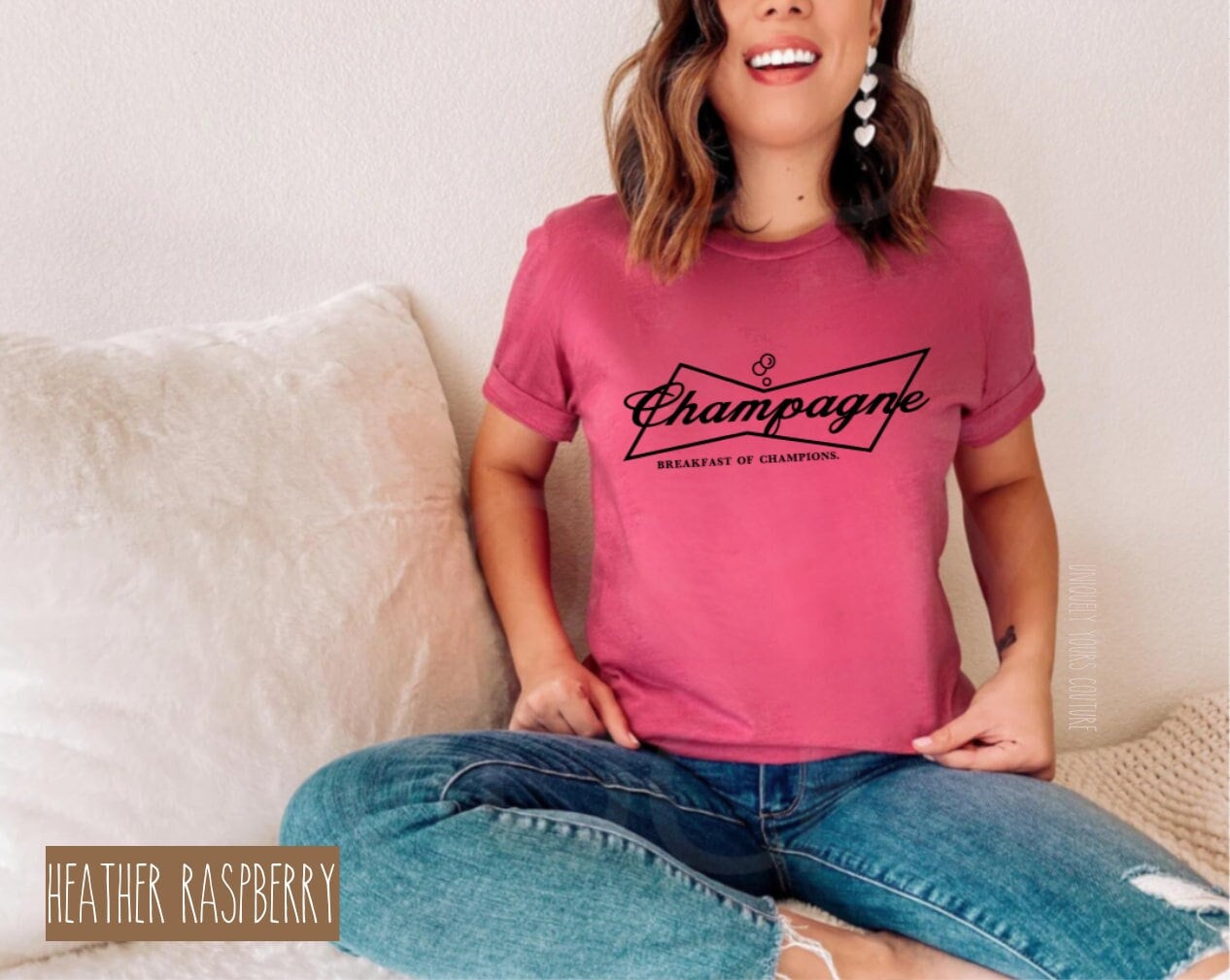 Champagne Breakfast of Champions Womens Tee Shirt Unisex Etsy UK
