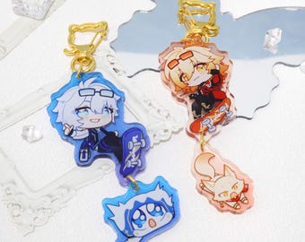 Llavero de acrílico de cristal de colores Honkai Star Rail Phainon y Mydei de edición limitada, accesorio para mochila. Regalos.