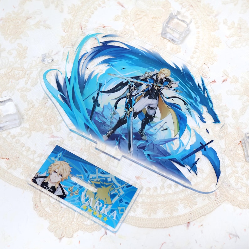 Limited Edition Genshin Impact Varka Acrylic Stand and Brushed Silver