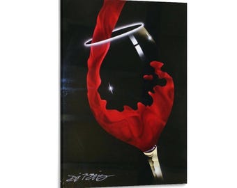 Red Pour Painting On Canvas Wall Art Poster Picture Print Living Room Walls Decor Home Posters