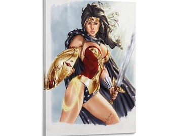 Wonder Woman Painting On Canvas Wall Art Poster Picture Print Living Room Walls Decor Home Posters