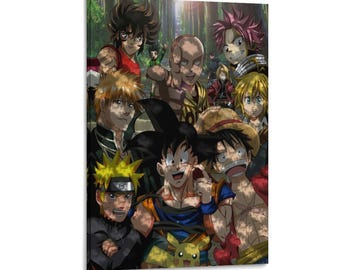 Anime Characters Goku Luffy One Piece One Punch Painting On Canvas Wall Art Poster Picture Print Living Room Walls Decor Home Posters