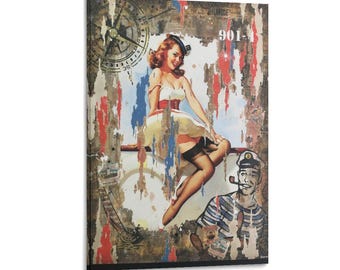 Navy Sailor Painting On Canvas Wall Art Poster Picture Print Living Room Walls Decor Home Posters
