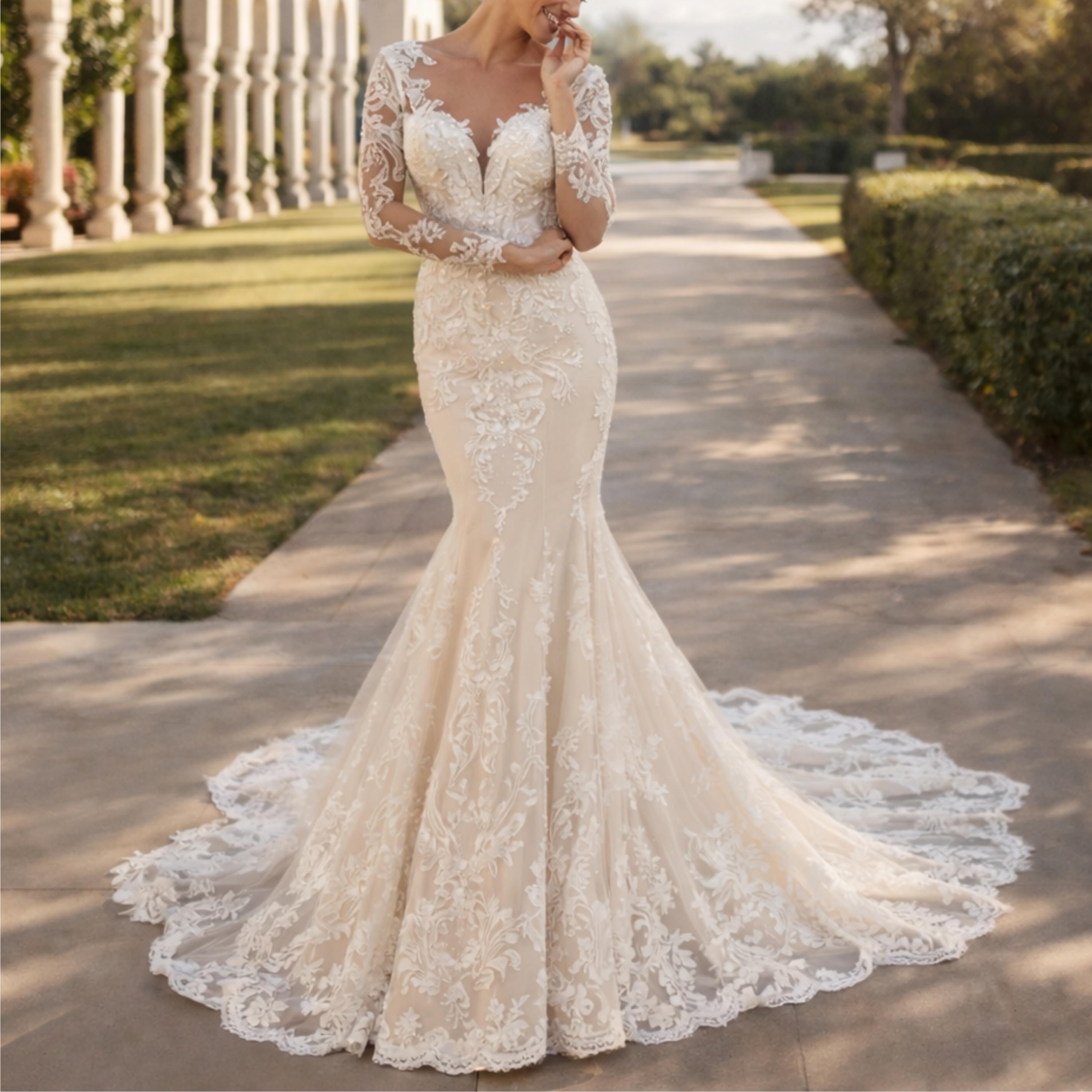 princess polly baby blue dress boho wedding dresses A-line deep V-Neck straps lace short sleeve bridal gown  for beach wedding with sweep train – Dbrbridal main image 1
