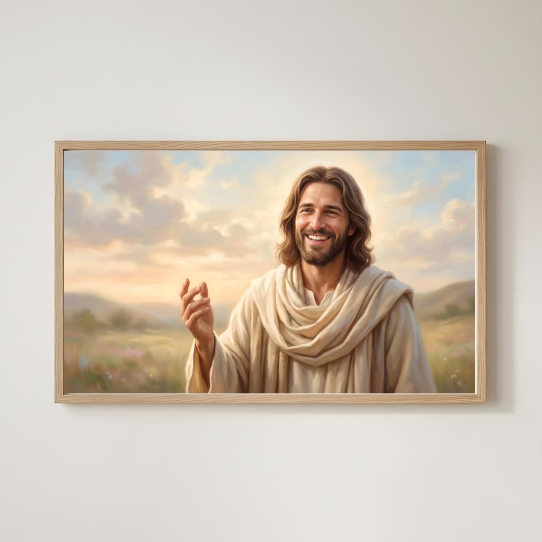 Jesus Christ Portrait Wall Art Printable, Christian Religious Painting ...