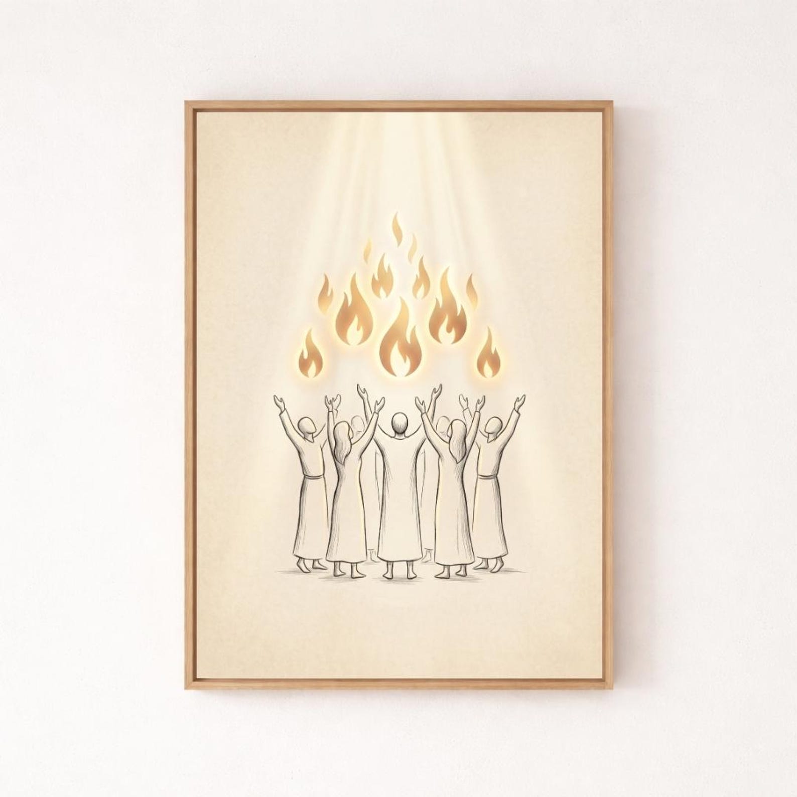 Pentecost Holy Spirit Fire Printable Wall Art, Minimalist Christian ...