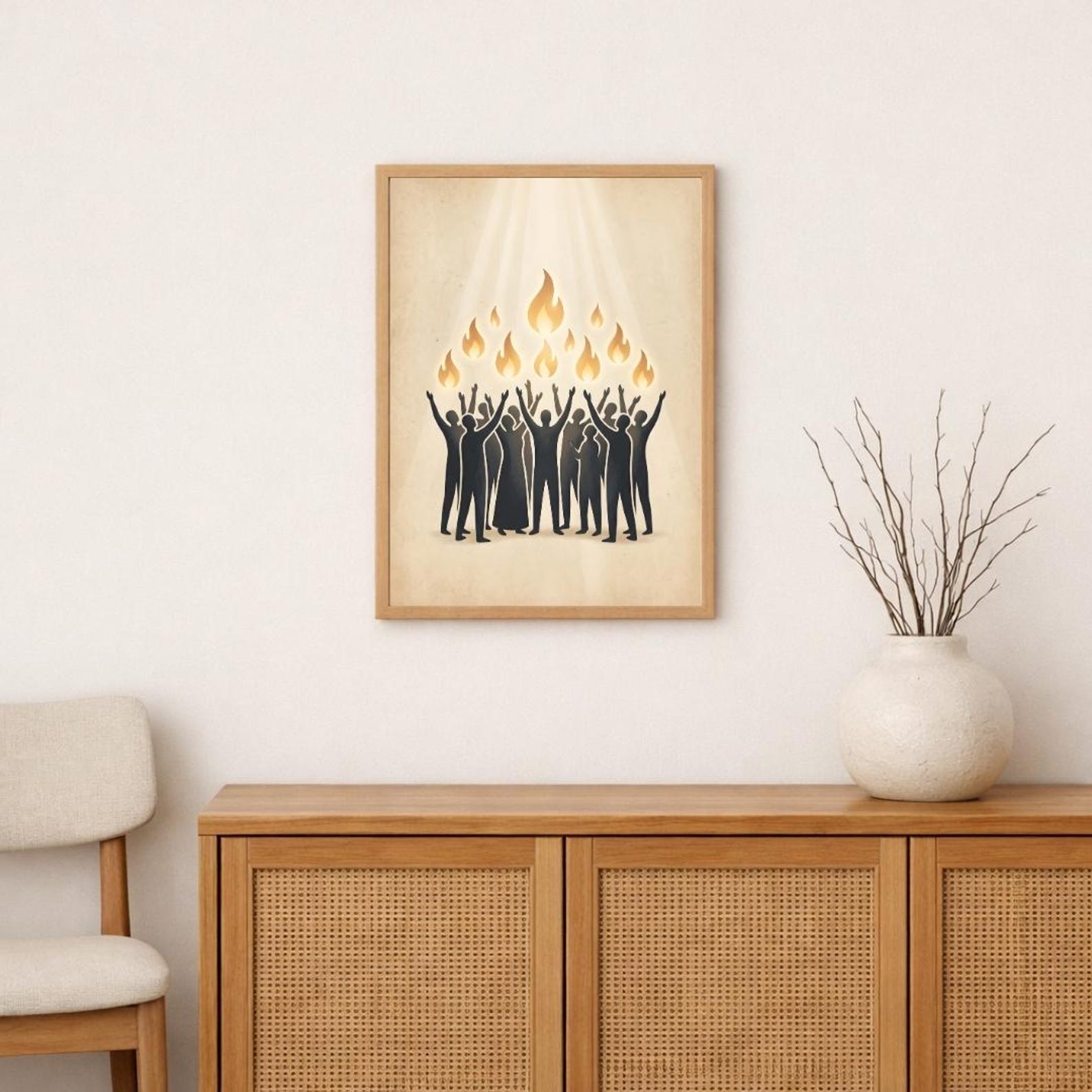 Pentecost Wall Art Printable, Holy Spirit Fire Minimalist Christian Art ...