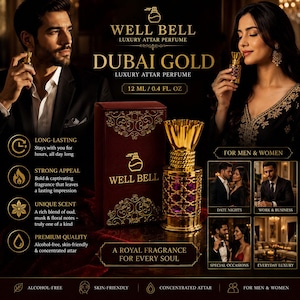 Dubai Gold Attar Perfume | Luxury Arabic Fragrance for Men & Women (12ml)