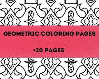 Geometric Coloring Pages | 20 Designs | Digital Download | Printable