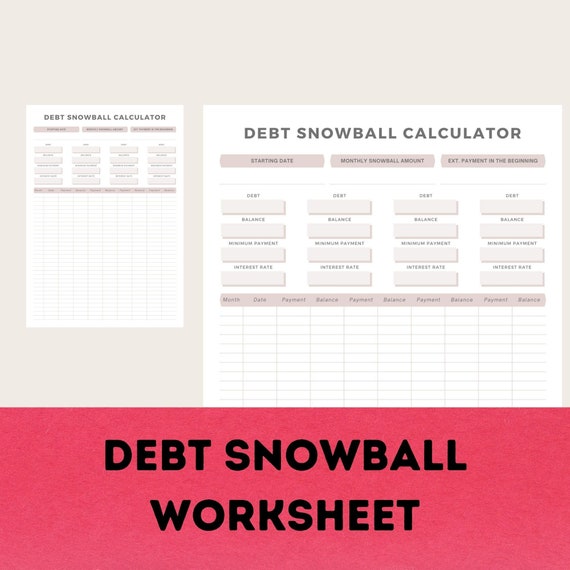 Debt Snowball Worksheet Dave Ramsey Digital Download - Etsy