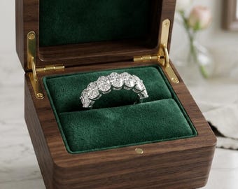 3 CTW Seven Stone Oval Diamond Band, 14k Gold, Lab Grown Oval Cut Diamond, Wedding Band, Anniversary Band, Eternity Band