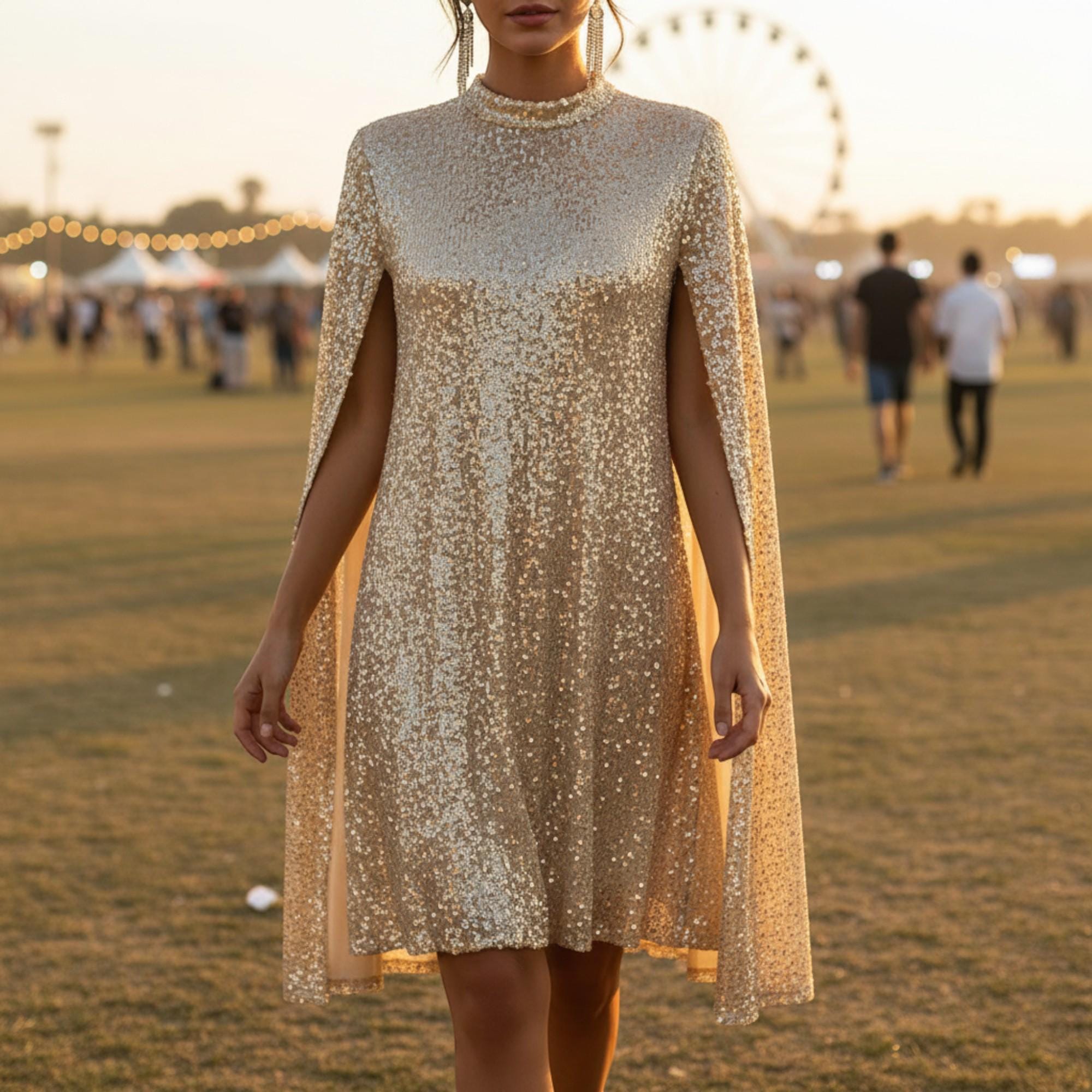Batwing Sequin Dress - Etsy