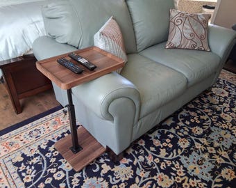 Adjustable C Table for Sofa, Rolling TV Tray Table, Swivel Side Table, Couch Snack Table, Under Sofa Laptop Desk, Bedside End Table