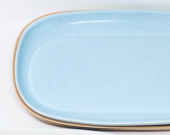 Russel Wright, Glacier Blue, Platter, American Modern, Steubenville Pottery ca. 1950s