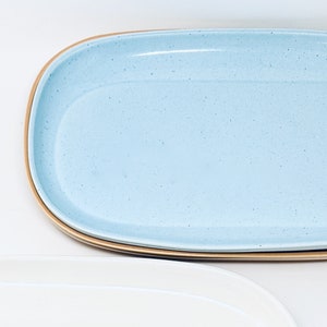 Russel Wright, Glacier Blue, Platter, American Modern, Steubenville Pottery ca. 1950s image 1