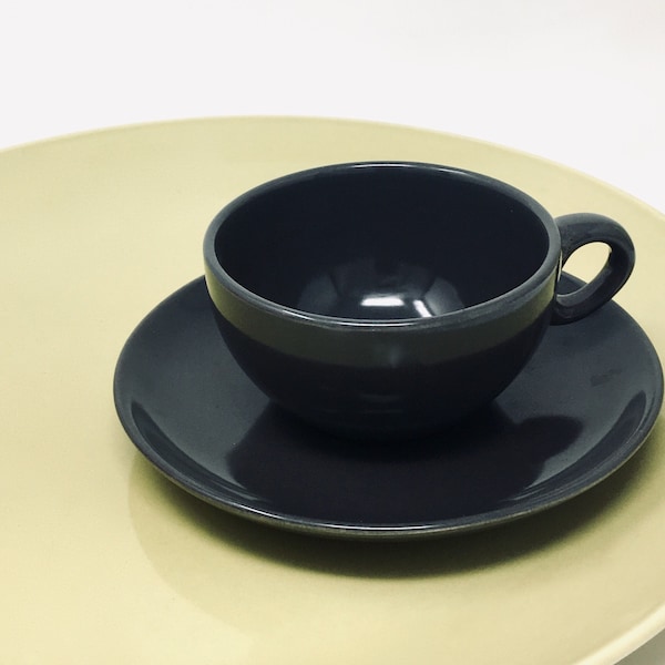 Russel Wright, Charcoal Cup and Saucer, Casual China by Iroquois, circa 1950s