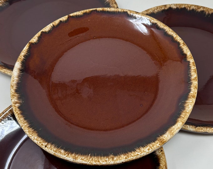 Hull Pottery Brown Drip, Dinner Plate, Oven Proof USA, New Old Stock