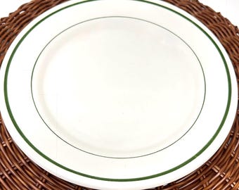 Vintage Buffalo Dinner Plate Green Lines