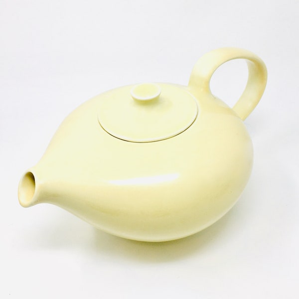Russel Wright, Lemon Yellow Teapot, Mid Century Design, Casual China by Iroquois, 1950s