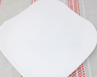 Russel Wright, White, Large Square Platter, American Modern, Steubenville Pottery, circa 1950