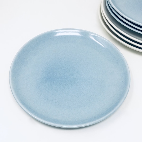 Russel Wright, Foamy Ice Blue, Bread Plate, Casual China, Iroquois, Dark Blue Early Mark, 1947-