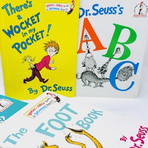 Sechs Bücher von Seuss, Die Katze mit dem Hut, ABC, Bist du meine Mutter? The Foot Book, A Wocket in meiner Tasche, Grolier Book, 1985