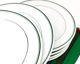 Jackson Dinner Plate Green Lines | Vintage Restaurant Ware 1946