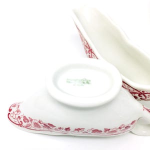 Vintage Shenango Sauce Boat | Red Floral image 6