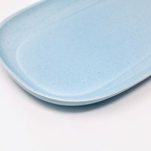 Russel Wright, Glacier Blue, Platter, American Modern, Steubenville Pottery ca. 1950s image 6
