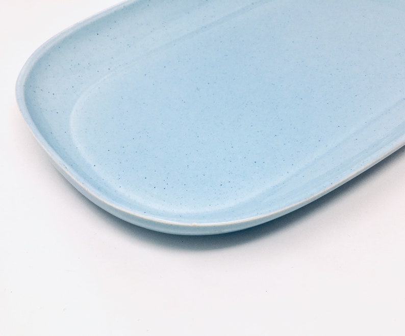 Russel Wright, Glacier Blue, Platter, American Modern, Steubenville Pottery ca. 1950s image 6