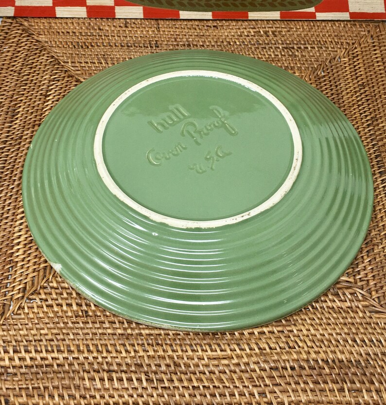 Hull Pottery Avocado Large Dinner Plate Oven Proof Etsy