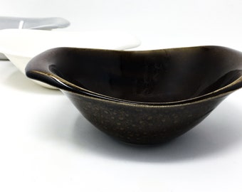 Russel Wright, Black Chutney, Sauceboat, MCM, American Modern, Steubenville Pottery circa 1950