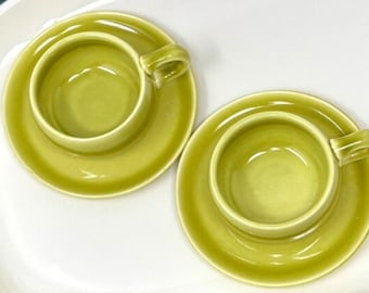 Russel Wright, Chartreuse, After Dinner Cup and Saucer,  American Modern, Steubenville Pottery, 1939-1959