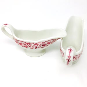 Vintage Shenango Sauce Boat | Red Floral image 5
