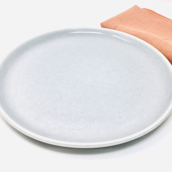 Russel Wright, Dinner Plate, Granite Gray, American Modern, Steubenville Pottery, 1939-1959